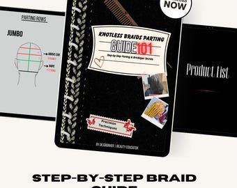 Knotless Braids Parting Guide | Braid Patterns & Bricklayer Sections (Digital Ebook)