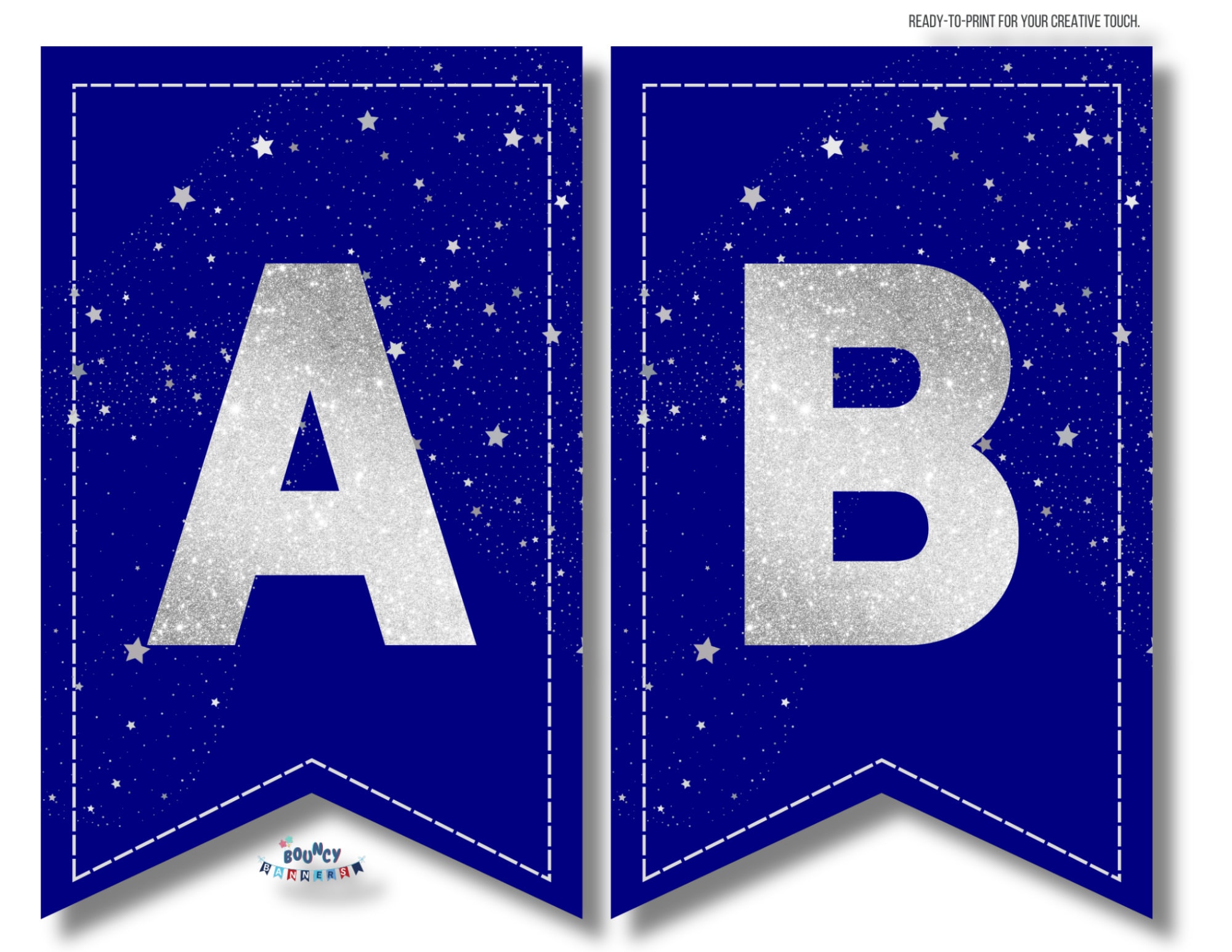 silver-glitter-on-navy-blue-background-party-bunting-banner-alphabet-and-numbers-printable-digital-download-stitched-star-confetti-etsy