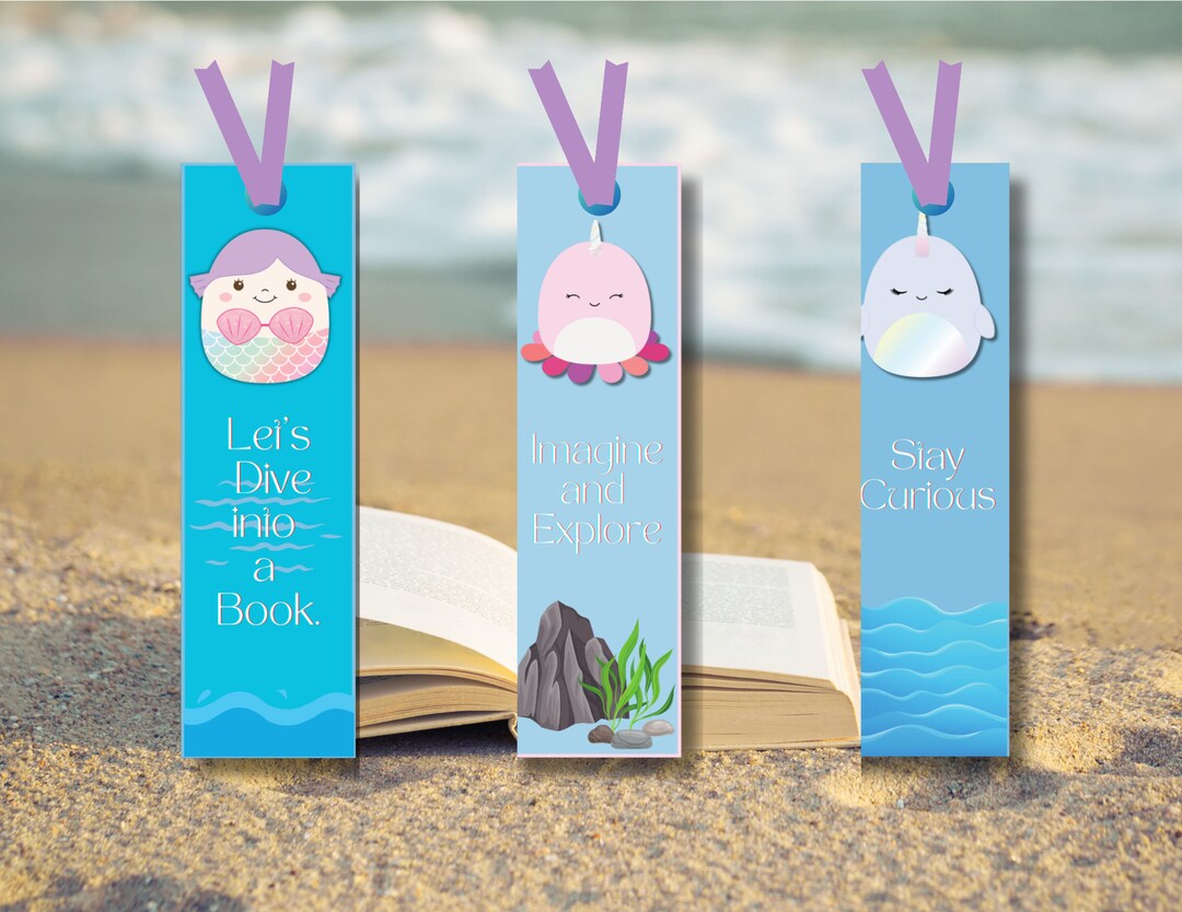 Squishmallow Birthday Favor Bookmark Kids Party Banner I Printable