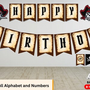 Pirate Theme Birthday Banner | Pirate Theme Birthday Party | Pirate Theme Party Decorations | Pirate Printable Instant Download