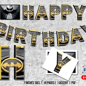 Superheld Geburtstagsbanner |  Superhelden-Partydekorationen | Druckbare Instant Download
