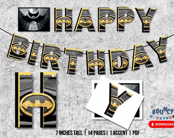 Banner de aniversário de super-herói | Decorações de festa de super-herói | Download instantâneo para impressão