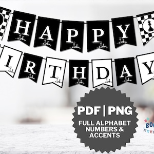 Chess Theme Alphabet & Numbers Banner Flags - Printable Digital ...