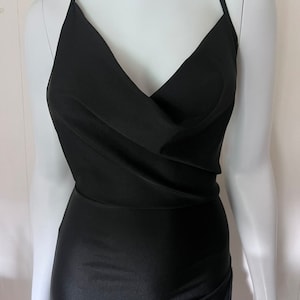 Little Black Dress Sparkle Rhinestone Revealing Leg Slit Backless Tied Party Club Dancing dance rave festival bachelorette date night gift