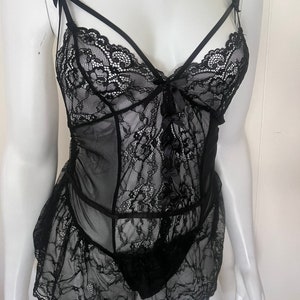 Floral Lace Sexy Slit Thigh Lingerie Dress See Through Daisy Leggy ...
