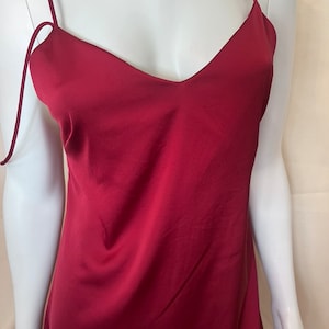 Sexy Red Nightgown Silky Nightdress anniversary wedding gift womans lingerie dress backless sleevless vintage classic red wine romantic