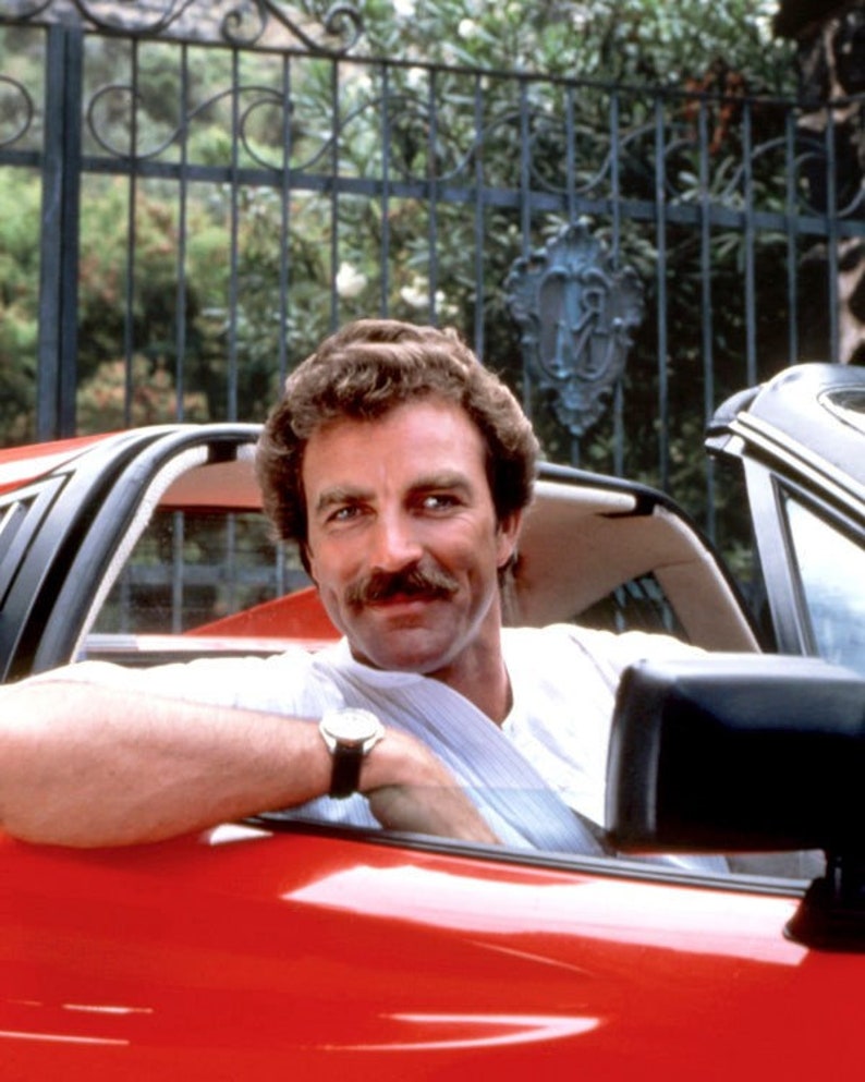Magnum P.I. Tom Selleck 8x10 Wall Art Pose in Iconic Red Rosso Ferrari ...