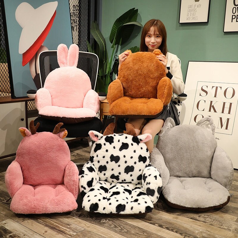 Cute Crown Chair Cushions Foam Stuffed Desk Seat Cushion Warm Comfort Plush Seat Cushion Pad for Support Waist Backrest Winter Girls Dorm Floor Pillow