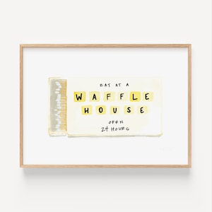 Bar & Kitchen Art Digital Download Matchbook Print - M"Eat" Your Match Waffle House