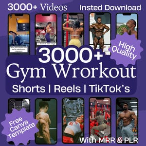 3000+ Workout Motivation Video Bundle | Gym Training Clips  | Bodybuilder Inspiration for TikTok, Instagram, YouTube Shorts