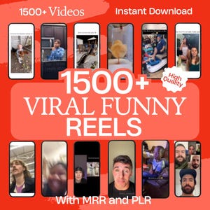1500+ Viral Funny Reels Videos Bundle | TikTok, Instagram, YouTube Shorts | Viral Videos | PLR for Social Media Success