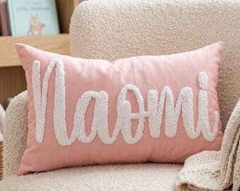 Custom Embroidered Name Lumbar Pillow, Baby Shower Gift
