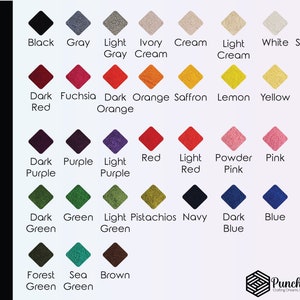 K&ouml;nnte beinhalten: Eine Farbkarte mit Garnfarben und den dazugeh&ouml;rigen Namen. Die Farben sind in Reihen und Spalten angeordnet, wobei jede Farbe durch ein kleines Quadrat dargestellt wird. Die Farben umfassen Schwarz, Grau, Hellgrau, Elfenbeinfarbe, Creme, Hellcreme, Wei&szlig;, Schneeflocke Wei&szlig;, Dunkelrot, Fuchsia, Dunkelorange, Orange, Safran, Zitrone, Gelb, Hellgelb, Dunkelviolett, Violett, Hellviolett, Rot, Hellrot, Puderrosa, Rosa, Babyrosa, Dunkelgr&uuml;n, Gr&uuml;n, Hellgr&uuml;n, Pistazien, Marineblau, Dunkelblau, Blau, Eisblau, Waldgr&uuml;n, Seegr&uuml;n und Braun.