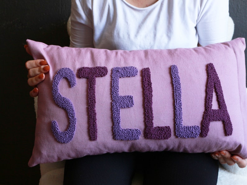 custom name pillow
punch needle pillow
lumbar pillow
embroidered pillow
needlepoint pillow
custom throw pillow
monogram pillow
baby pillow
personalize pillow
tufted pillow
girl name pillow
inital pillow
customize pillow