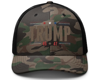 Camouflage Embroidered Trump Trucker Hat MAGA