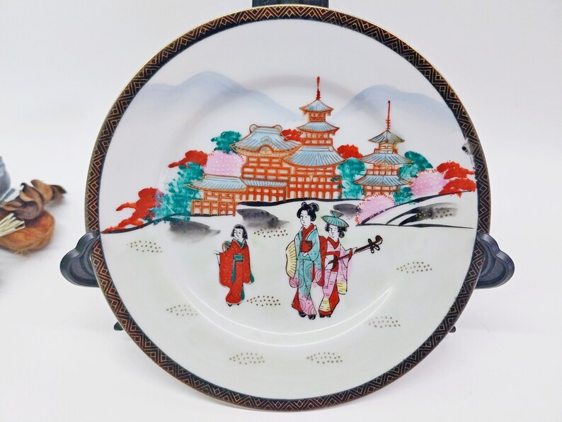 Vintage Japanese Decorative Plate Hand Painted Japanese Etsy