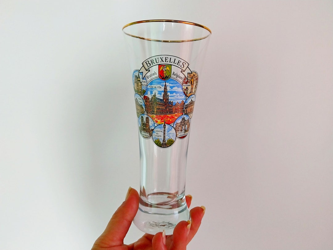 Vintage Brussels Belgium Beer Glass Belgian Collectible Beer Etsy