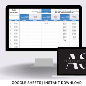Debt Payoff Calculator | Debt Snowball Google Spreadsheet | Financial Freedom