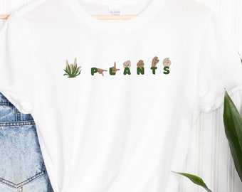 I Love Plants Shirt! Sign Language T-shirt, Plant Communication Tee, Plant Lover T, Planter Life Shirts, Gardening Hands, Gardening Gifts