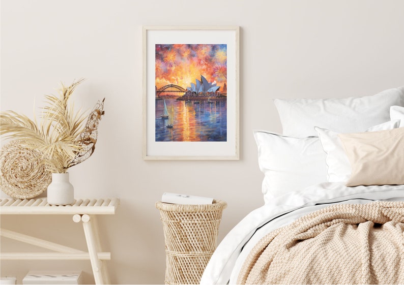 Sydney Australia Watercolor Art Print Australia Poster Etsy