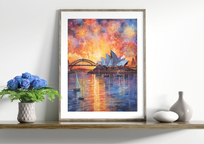 Sydney Australia Watercolor Art Print Australia Poster Etsy