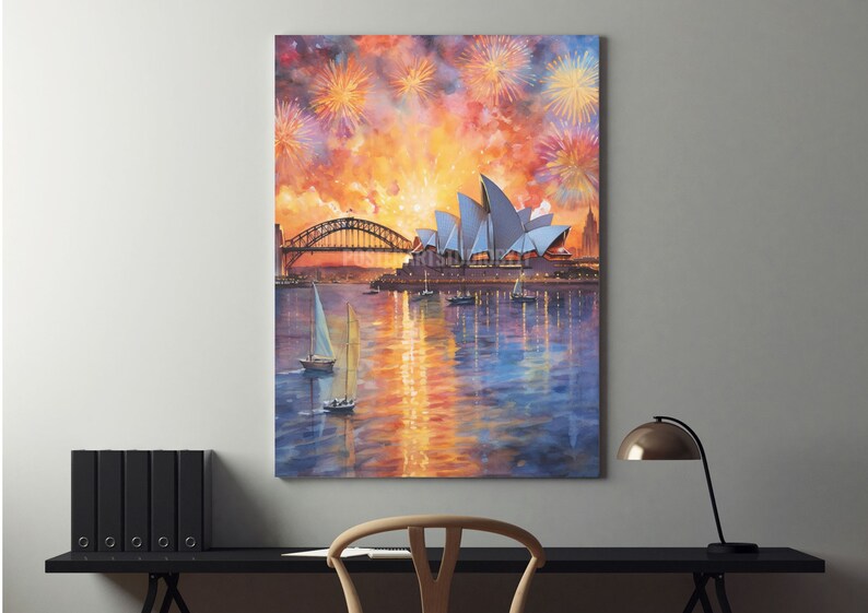 Sydney Australia Watercolor Art Print Australia Poster Etsy