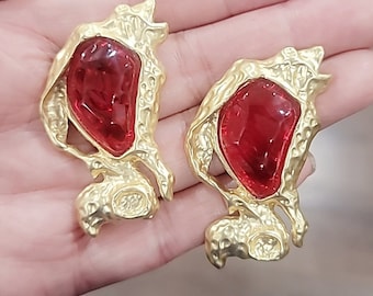 Medieval vintage Western antique irregular hand-burned lava glass exaggerated retro style