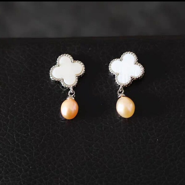 Classic Clover and Pearl Clip Earrings main image 1