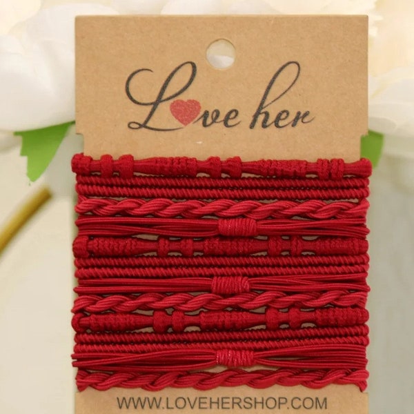 Sedona Red Hair Tie Bracelets