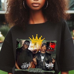 Biggie and Tupac T-shirt, Hip Hop T-shirt, Retro Rap Music Tee, African American Culture, Black History