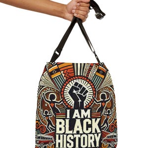 Verstelbare draagtas zwarte geschiedenis, Afro-Amerikaanse draagtas, grafische tas Afrika, etnische draagtas, activismecadeau, cultureel cadeau, zwarte eigendom