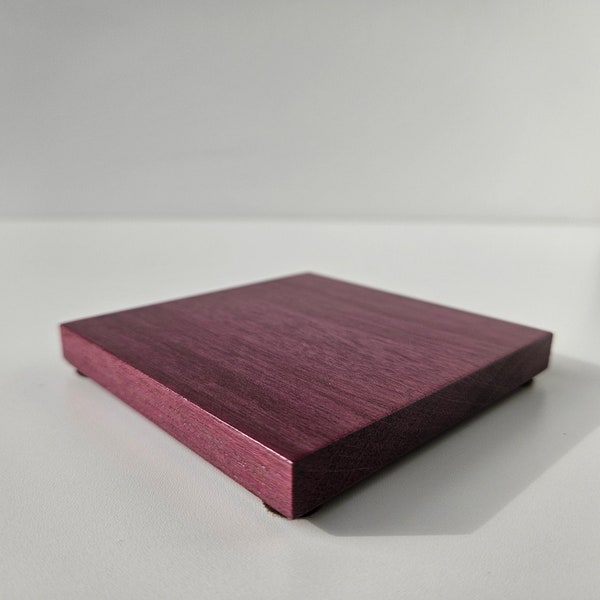 Handcrafted Purpleheart Coasters | Rare Exotic Wood | Set of 4 | Square Wooden Coasters | Gift Idea | Housewarming | Birthday | Anniversary