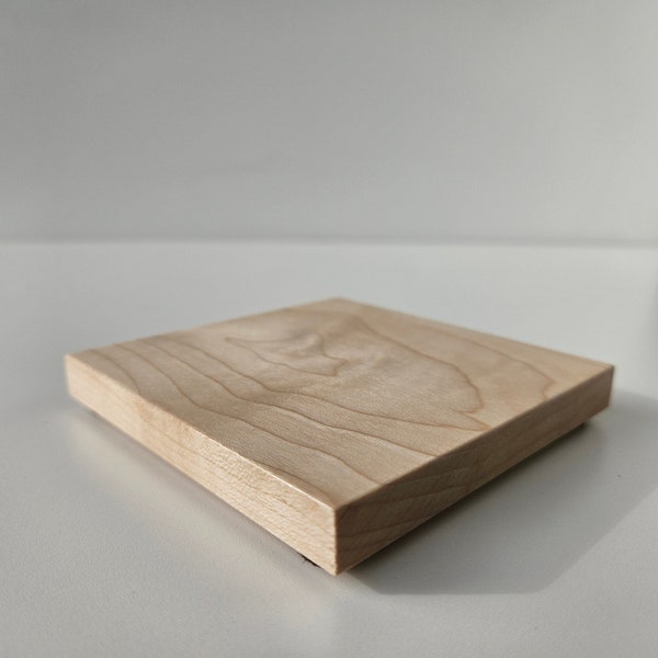 Handcrafted Maple Coasters | Natural Wood | Set of 4 | Square Wooden Coasters | Gift Idea | Housewarming | Birthday | Anniversary