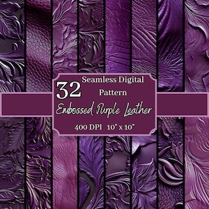 Geprägtes lila Leder, nahtlose Muster, aufwendige 400 dpi, 10 x 10 Zoll königliche digitale Hintergründe für den kommerziellen und persönlichen Gebrauch