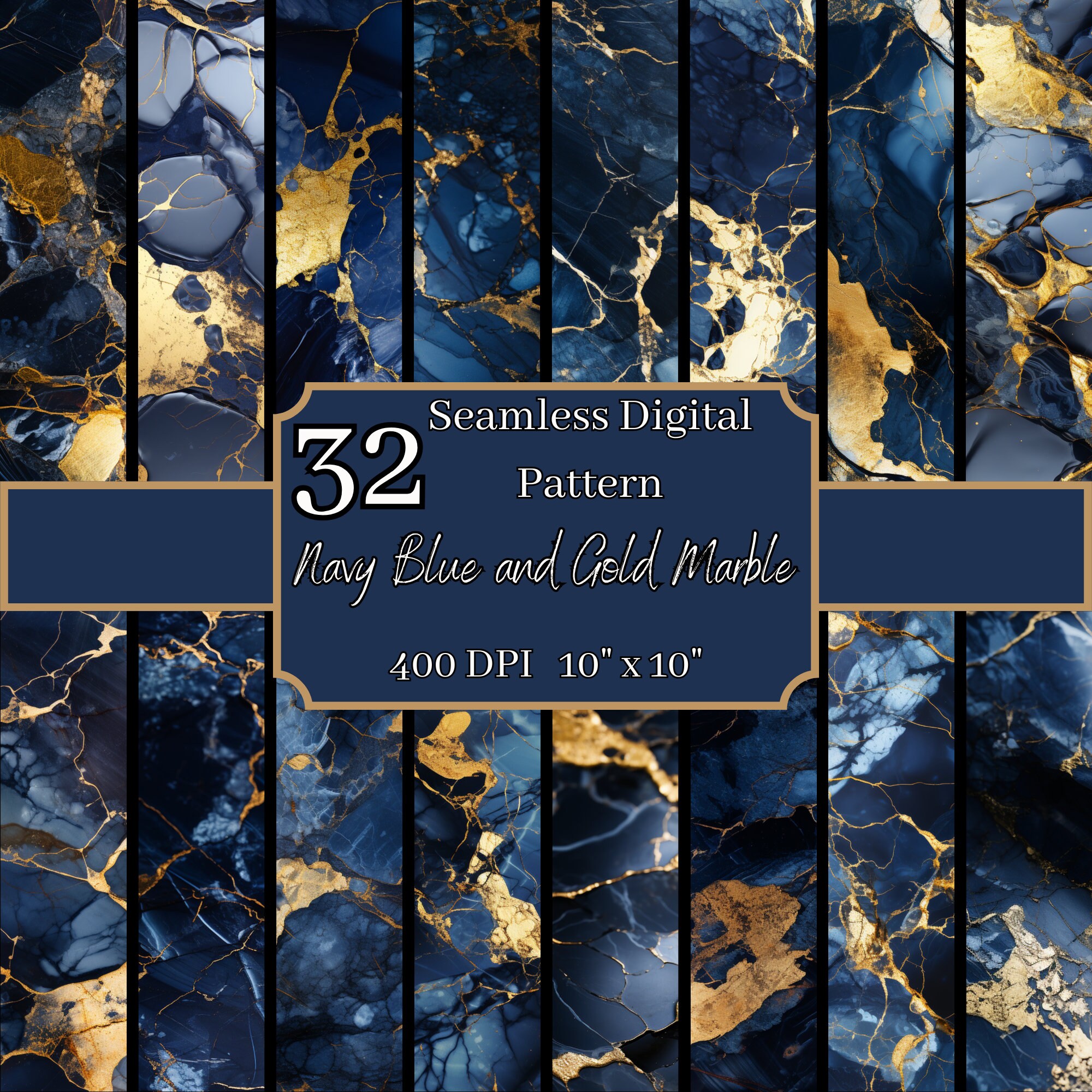 Navy Blue x Gold (rectangle) main image 1