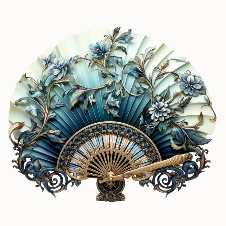 Ornate Fan Clipart Bundle Exquisite Fan Illustrations,high-res Pngs ...