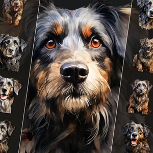 Bundle de cliparts berger des Pyrénées - Illustrations fantaisistes de chien de berger, fichiers PNG, téléchargement immédiat, parfait pour un usage personnel et commercial