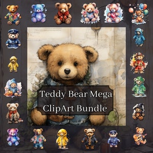 Teddy Bear Themed Mega Bundle: Over 500 High-Resolution Images, 400 DPI, Backgrounds, Clip Art, and More, For Commercial & Personal Use