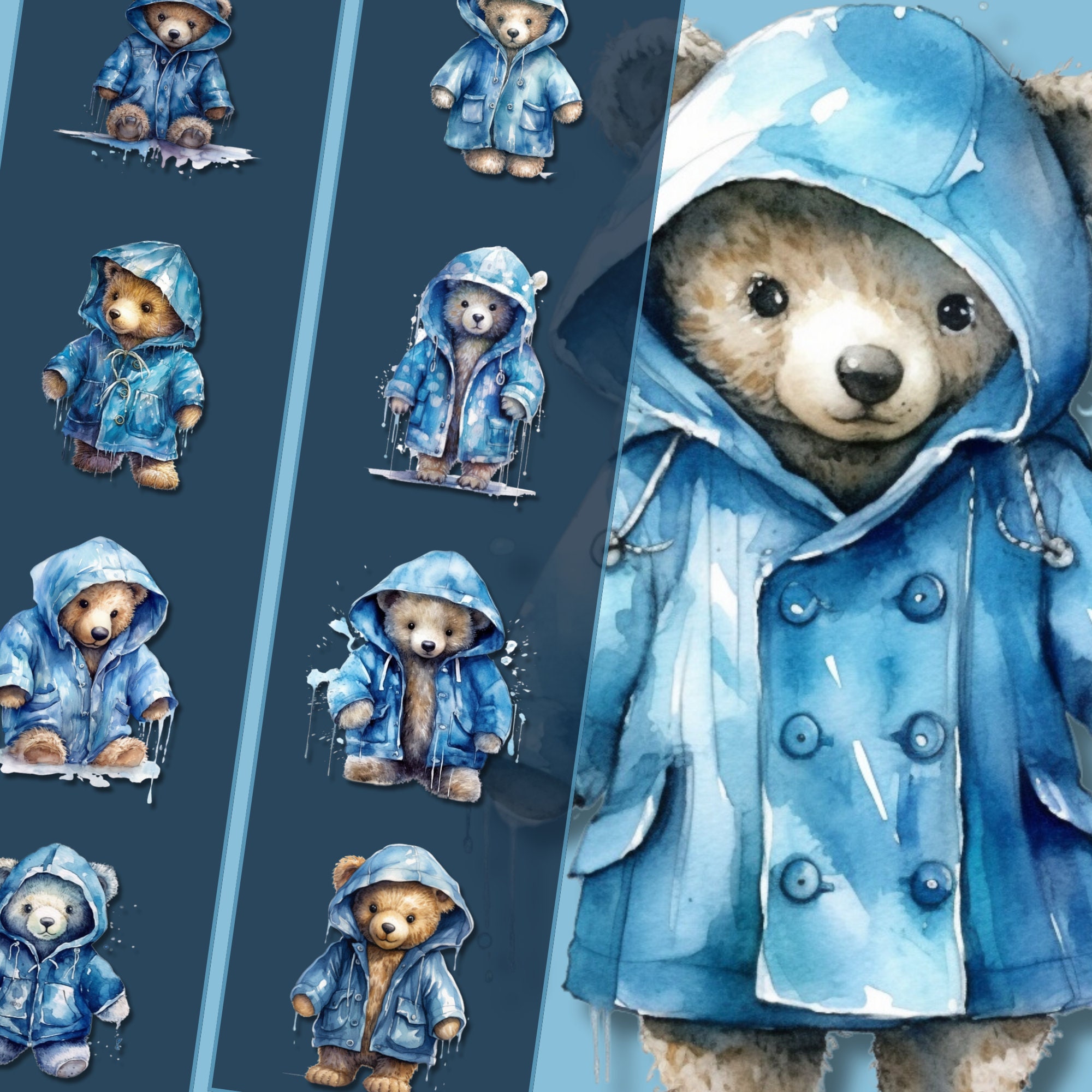 Rain Coat Teddy Bear - Etsy