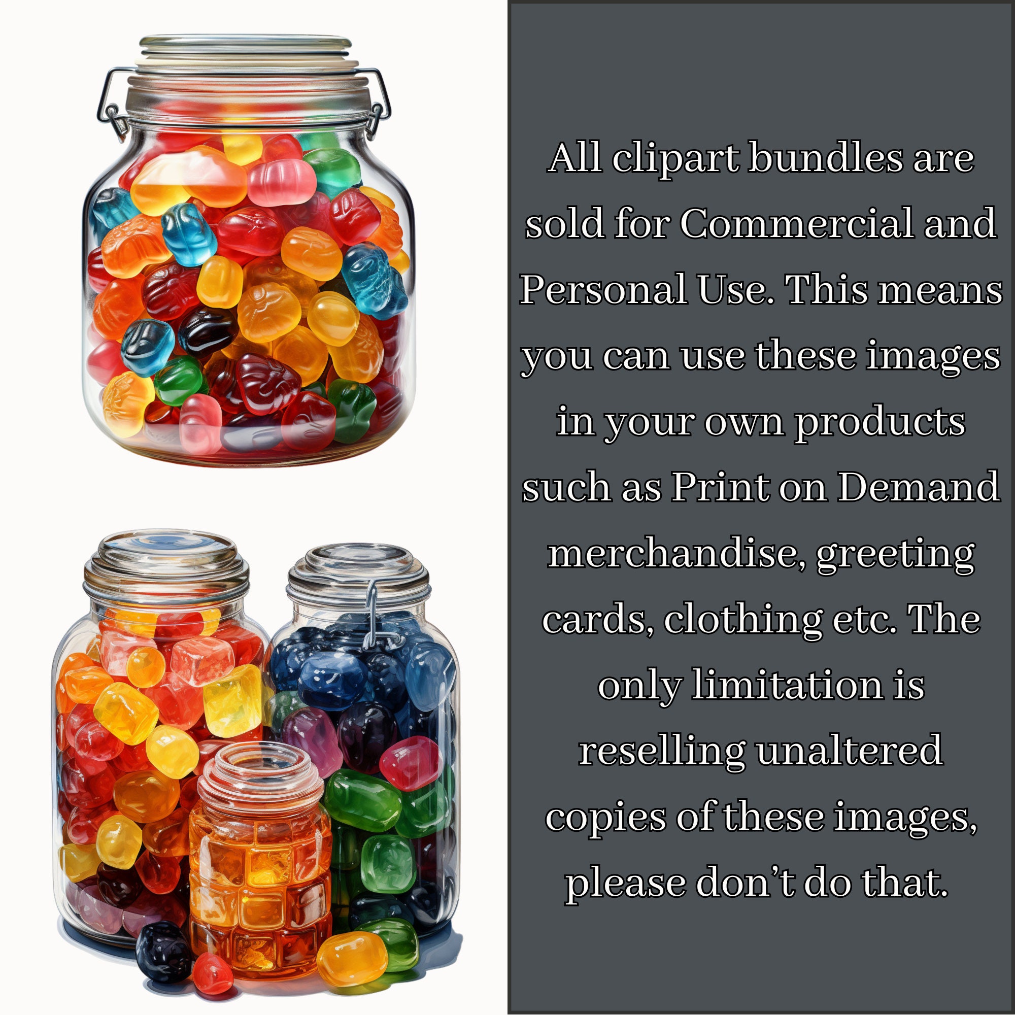 Jar of Candies Clipart Bundle PNG Format for Artistic - Etsy