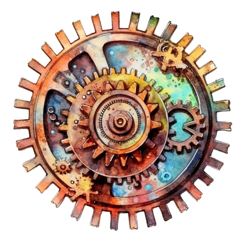 Steampunk Gears and Cogs Clipart Bundle Highresolution PNG Etsy