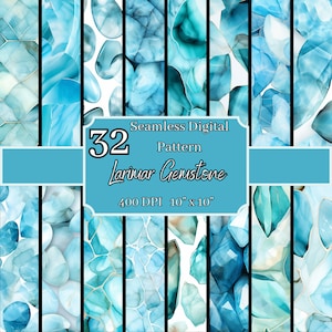 Larimar edelsteen naadloze patronenbundel, sereen 400 DPI, 10 x 10 inch tropische digitale achtergronden, voor commercieel en persoonlijk gebruik