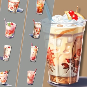 Yakult Clipart Bundle - hochauflösende Getränke Clipart PNG-Dateien, transparente Hintergründe, 400 DPI, persönliche und kommerzielle Nutzung