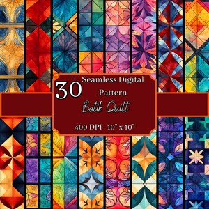 Batikquilt naadloze patronenbundel, ambachtelijk 400 DPI, 10 x 10 inch traditionele digitale achtergronden, voor commercieel en persoonlijk gebruik