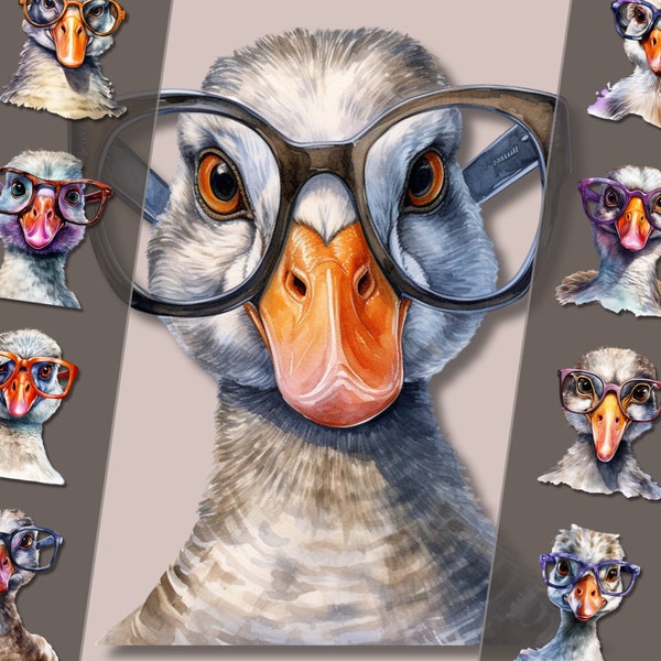 Goose wearing clipart Clipart Bundle, PNG format, Junk Journals and Digital Design, for Personal & Commercial Use, Instant Download