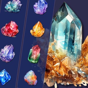 Paquete de imágenes prediseñadas de piedra de nacimiento: piedras preciosas del mes de nacimiento, archivos PNG de alta resolución, descarga instantánea, perfecto para uso personal y comercial