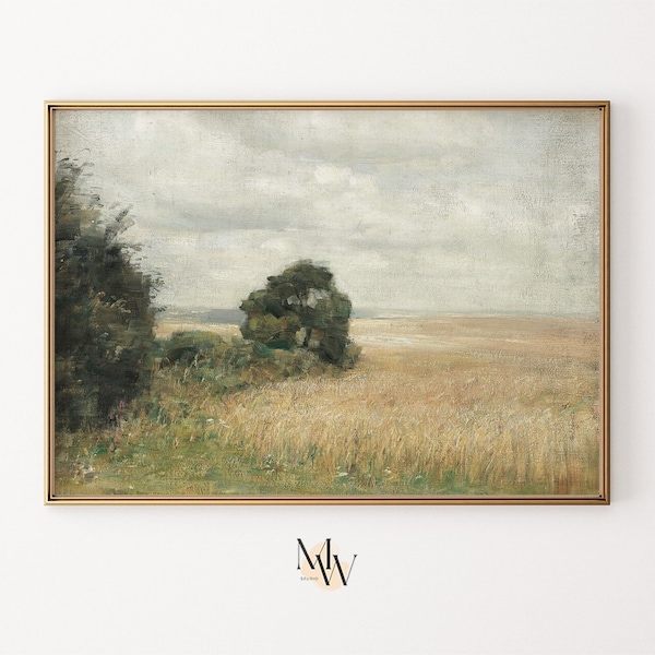 Landscape Painting | Texas Hill Country Decor | Vintage Danish Oil Painting | Country Landscape Print | Framed Wall Art
