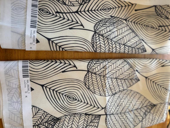 Ambesonne Leaf Fabric by The Yard, Watercolor Style Pattern Dollar Eucalypt Ambesonne Beige Fabric With Geometric Leaf Design. Two Remnants