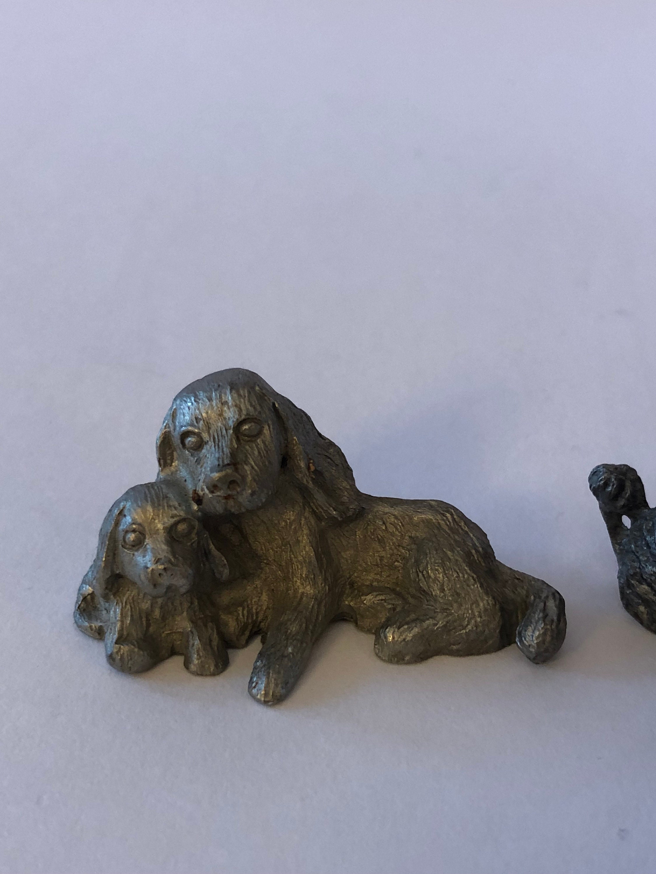 Spoontiques Pewter Miniature Dog Figurines. Poodle and Spaniel. Vintage ...