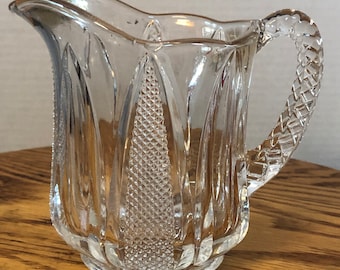 Vintage Pitcher In Etched Glass. Holds 16 Fluid Ounces.